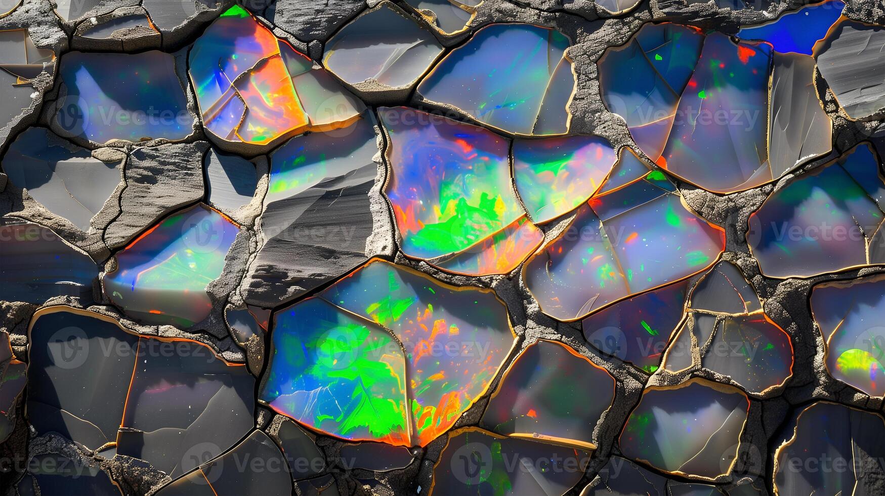 Colorful opal texture background highlighting the vibrant inner patterns and natural formations photo
