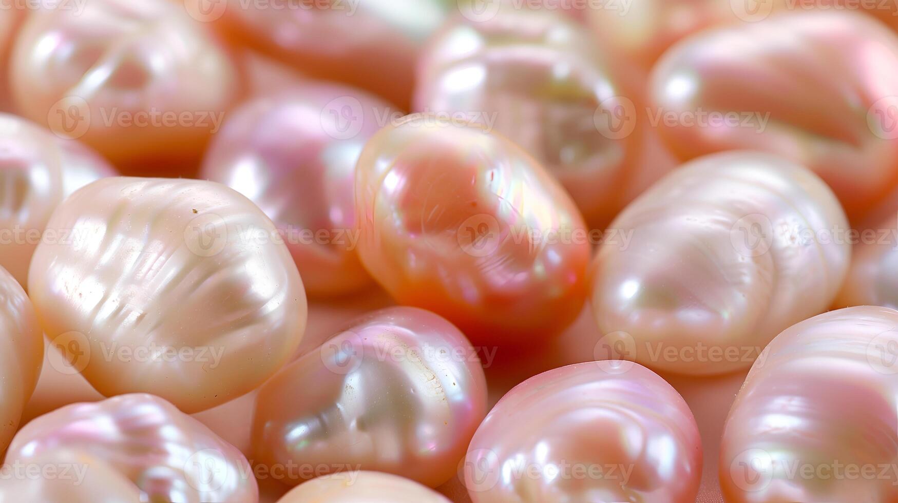 Soft lustrous pearls scattered on a delicate background showcasing their natural beauty and shine photo