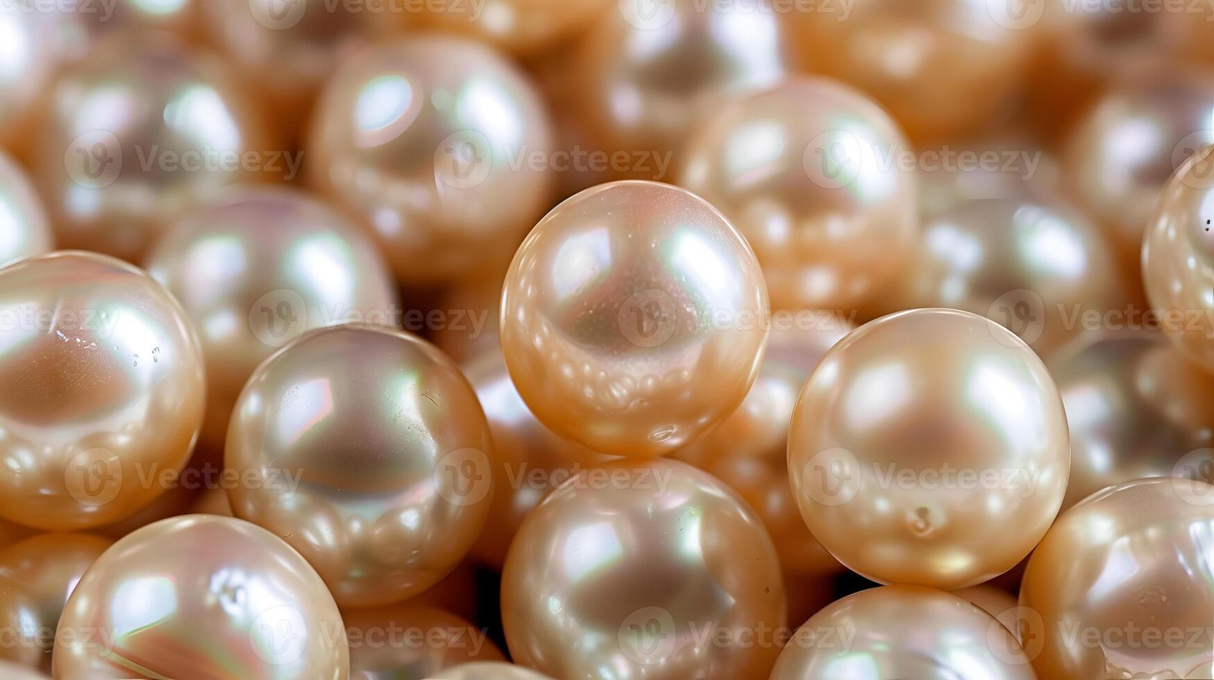 Lustre of natural pearls captured in an elegant arrangement against a soft pearl background photo