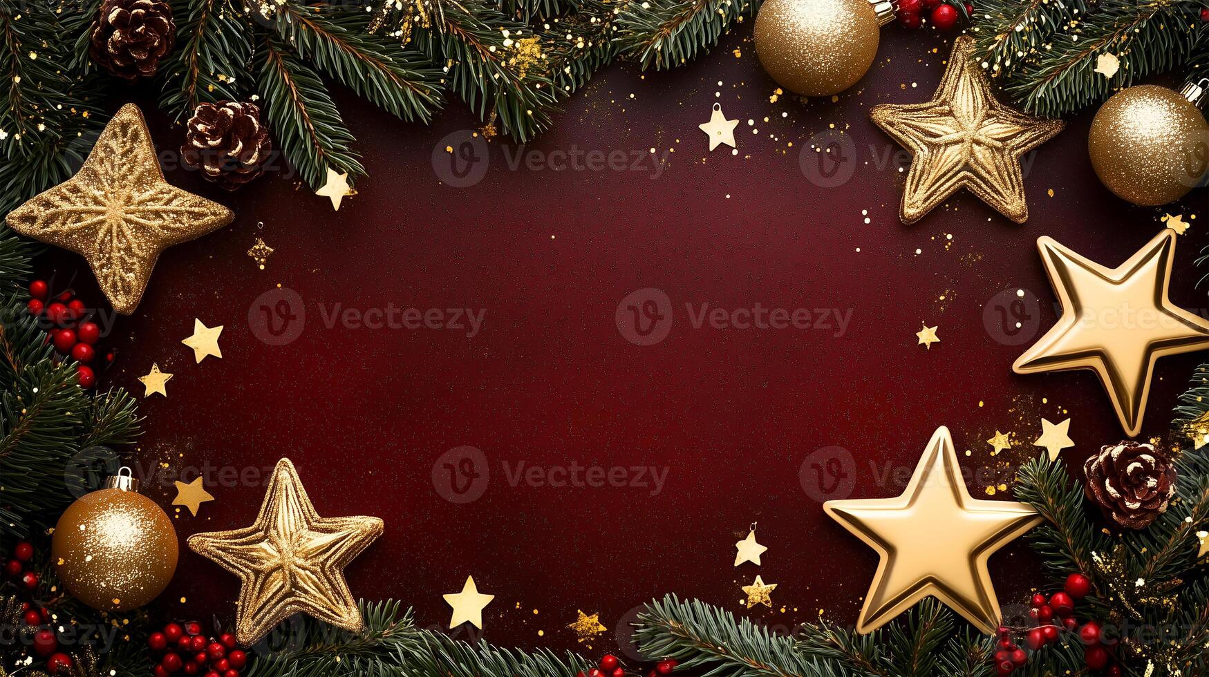 Festive Christmas background featuring decorative elements and ample space for personal messages photo
