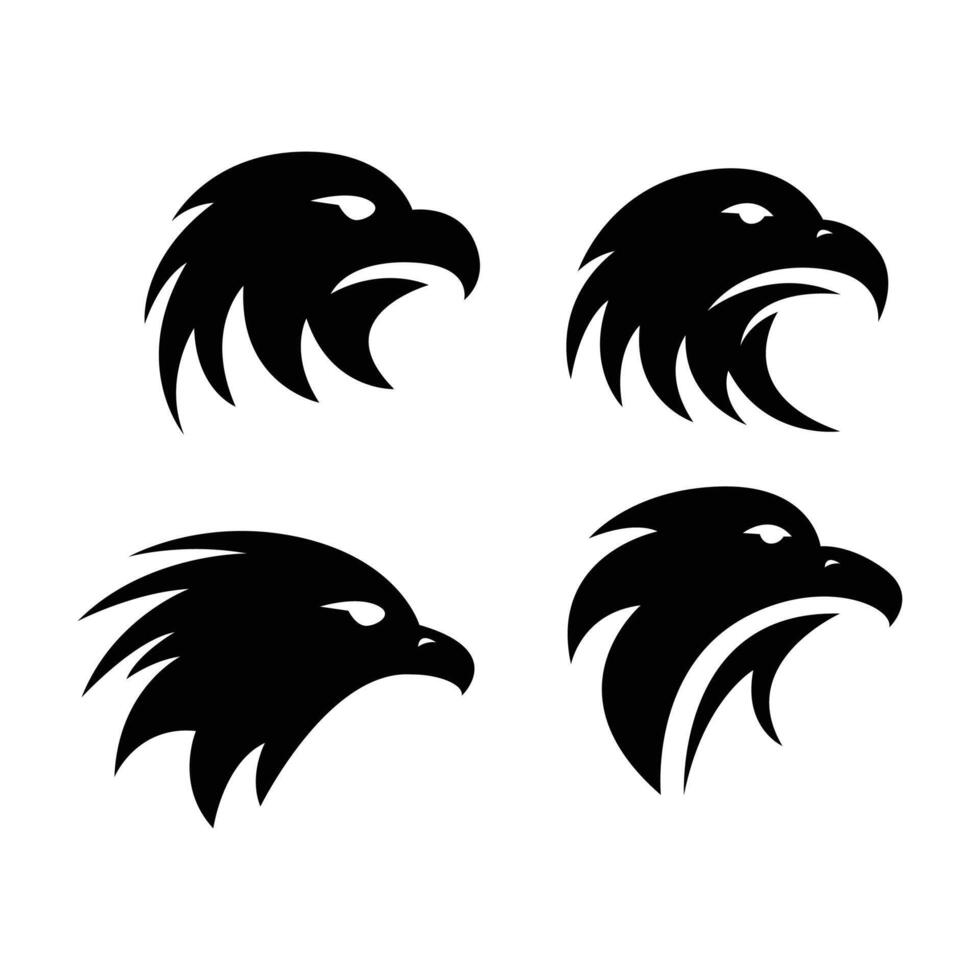 hawk head silhouette vector