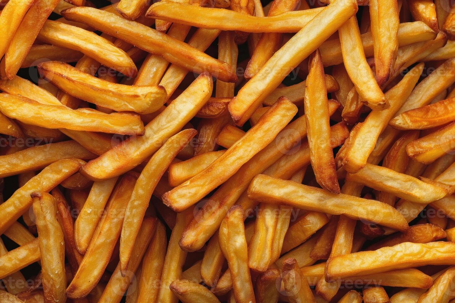 Close up on a pile of delicious golden french fries photo