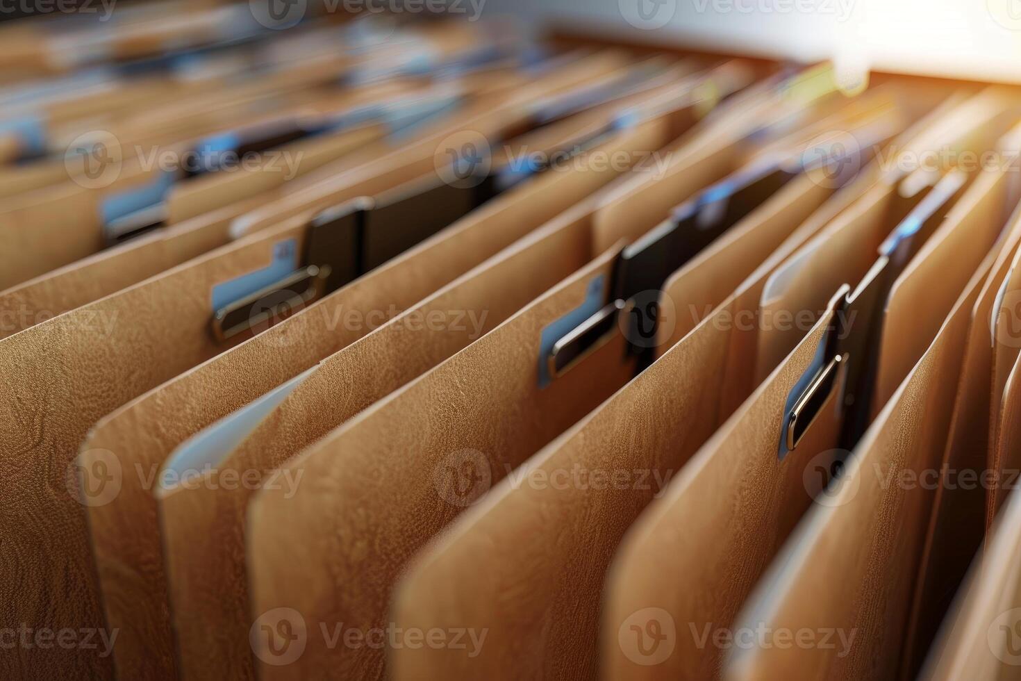 Archive storing important documents organized in filing cabinets photo