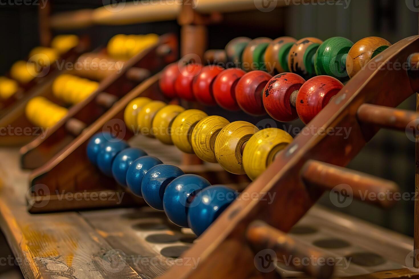 Old wooden abacus showing concept of accounting and finance photo