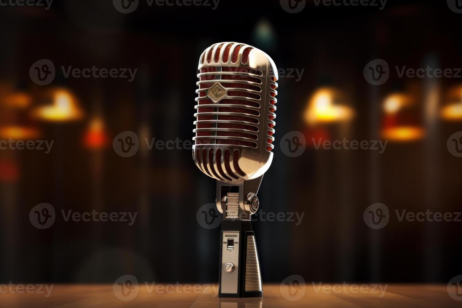 Iconic Retro microphone. Generate Ai photo