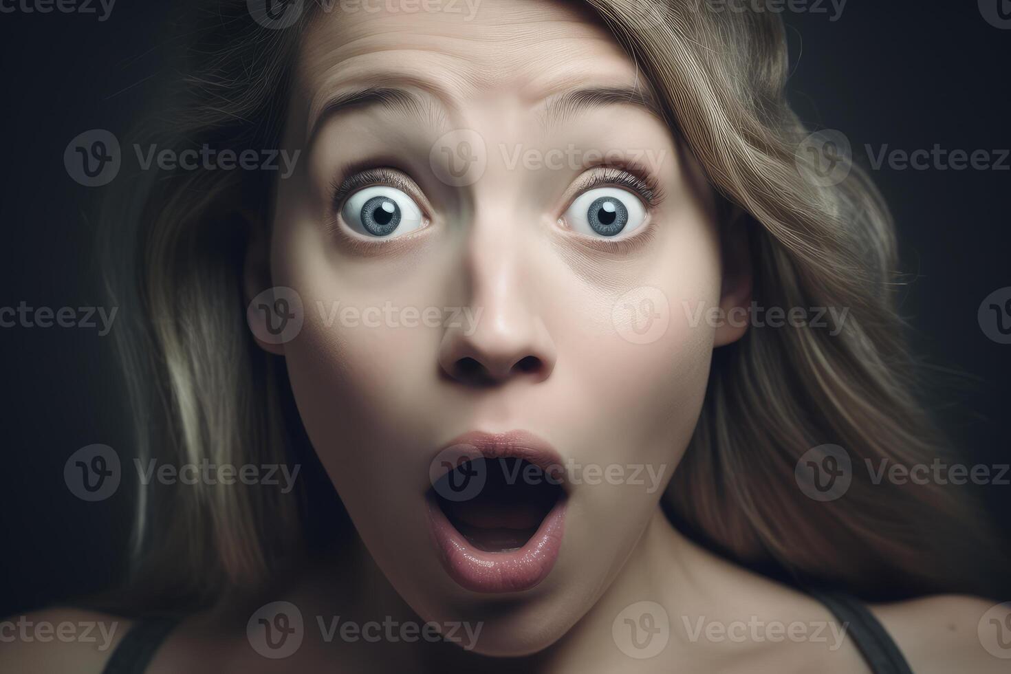 Amazed Surprised woman. Generate Ai photo