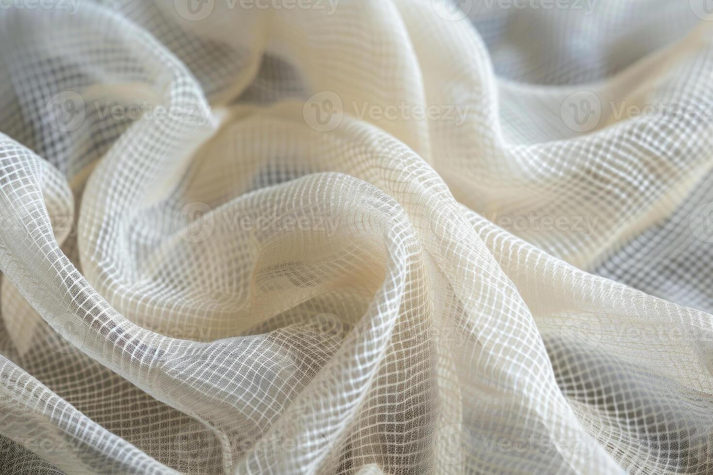 White fabric texture is gently crumpled and flowing photo