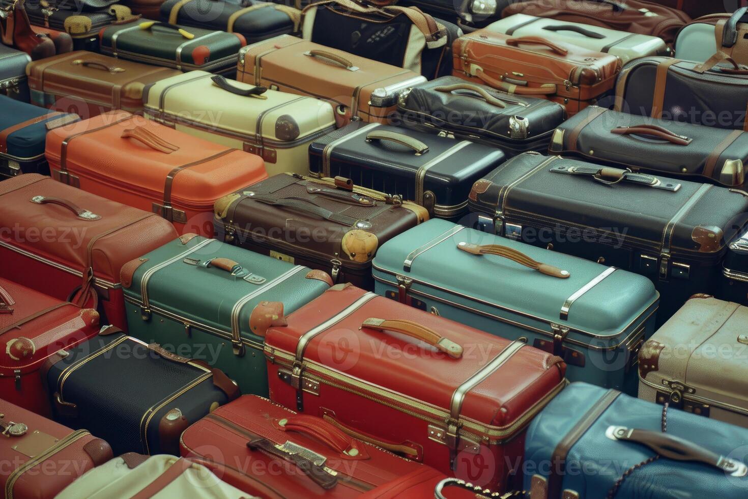 Luggage waiting to be picked up at the airport baggage claim photo
