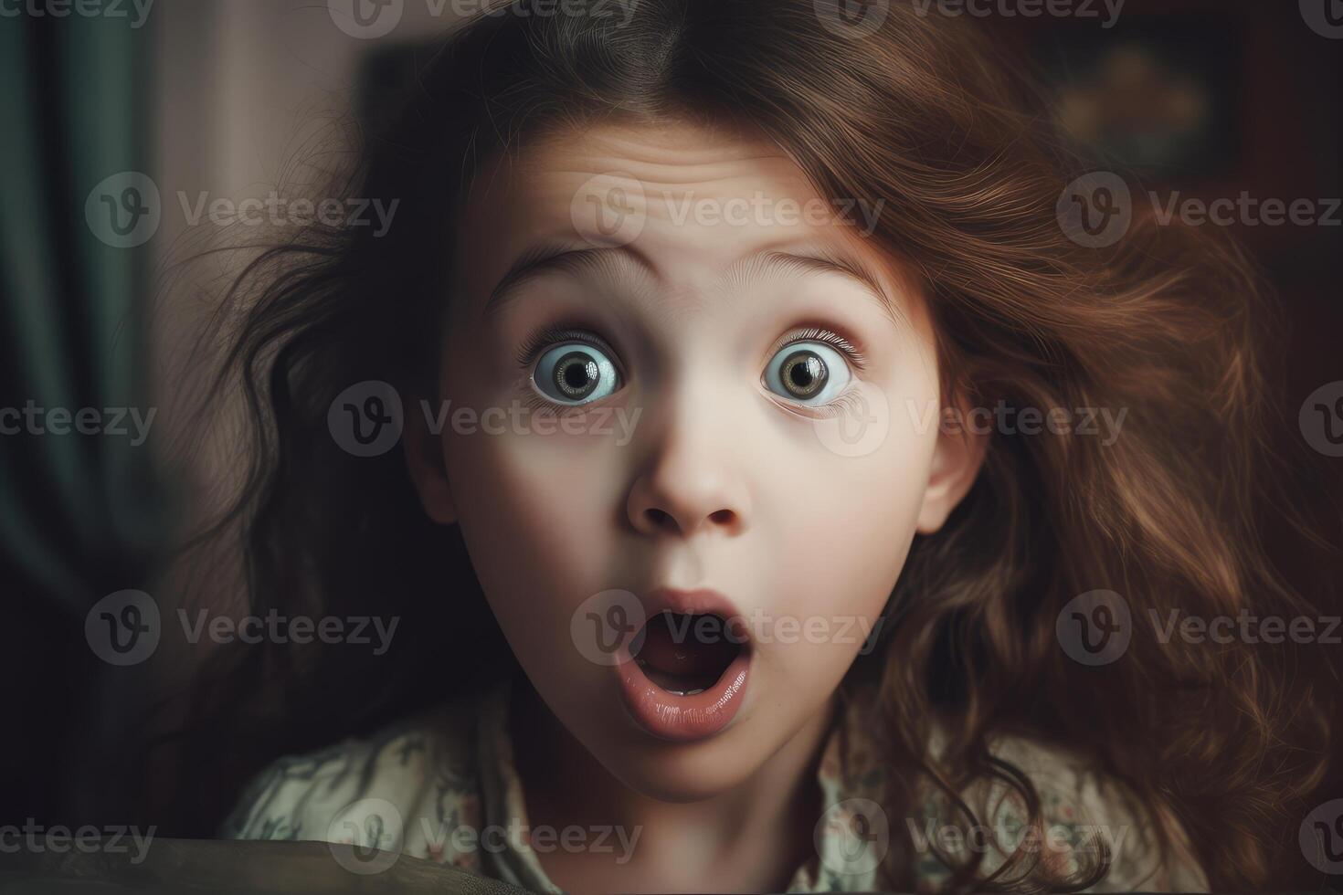 Startled Surprised girl. Generate Ai photo