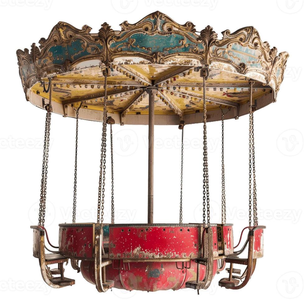 Vintage carousel isolated on transparent background photo