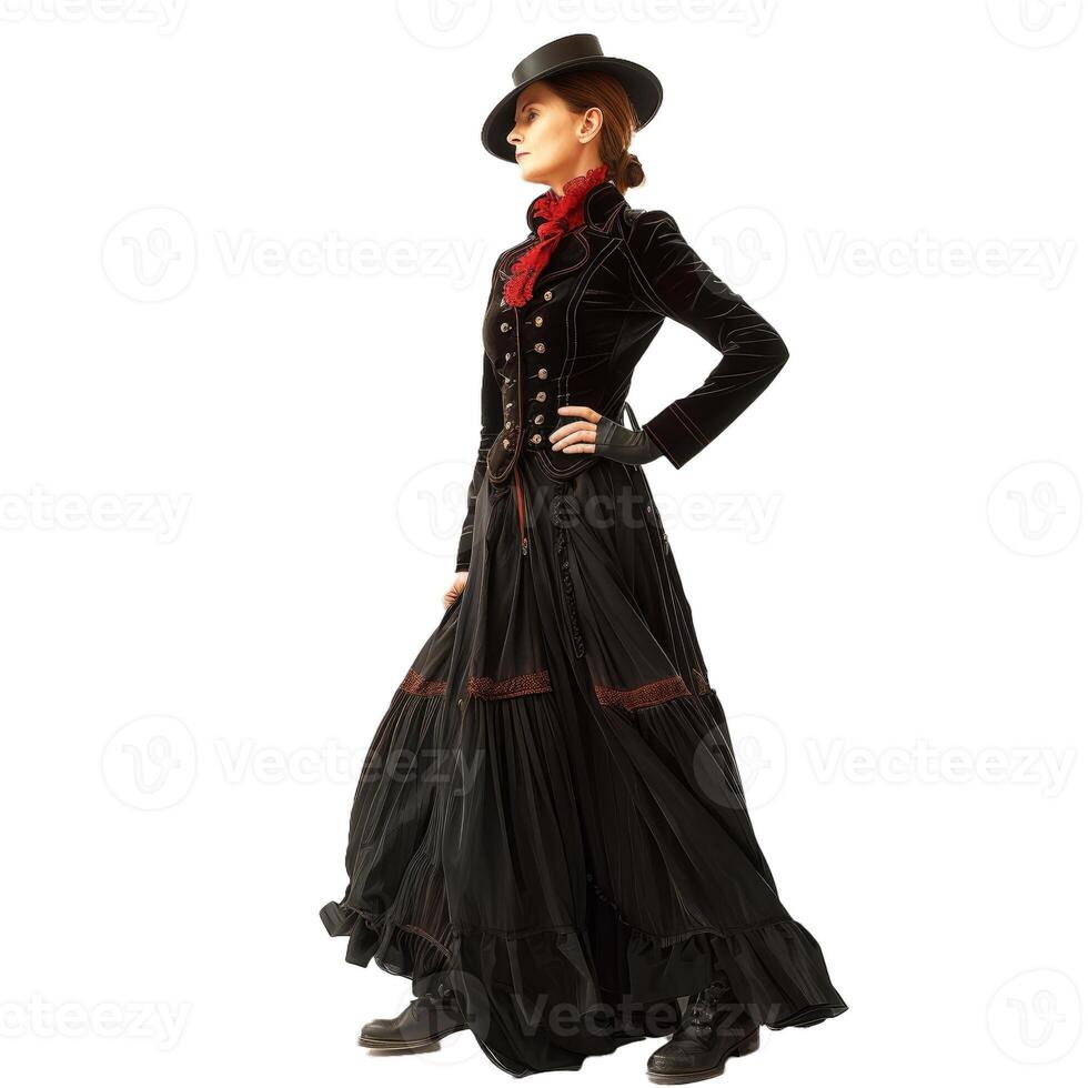 Elegant woman in vintage victorian attire photo