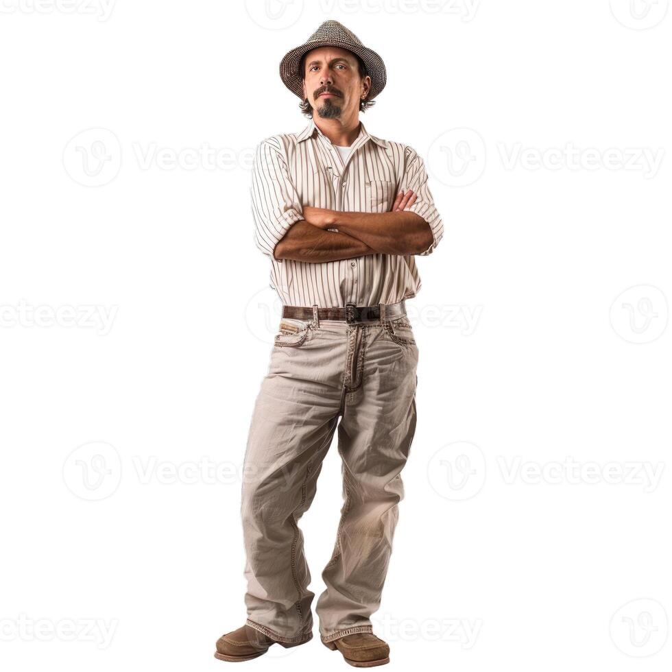Confident senior man with hat standing photo