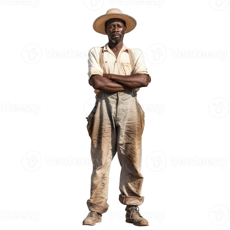 Confident farmer standing with crossed arms photo