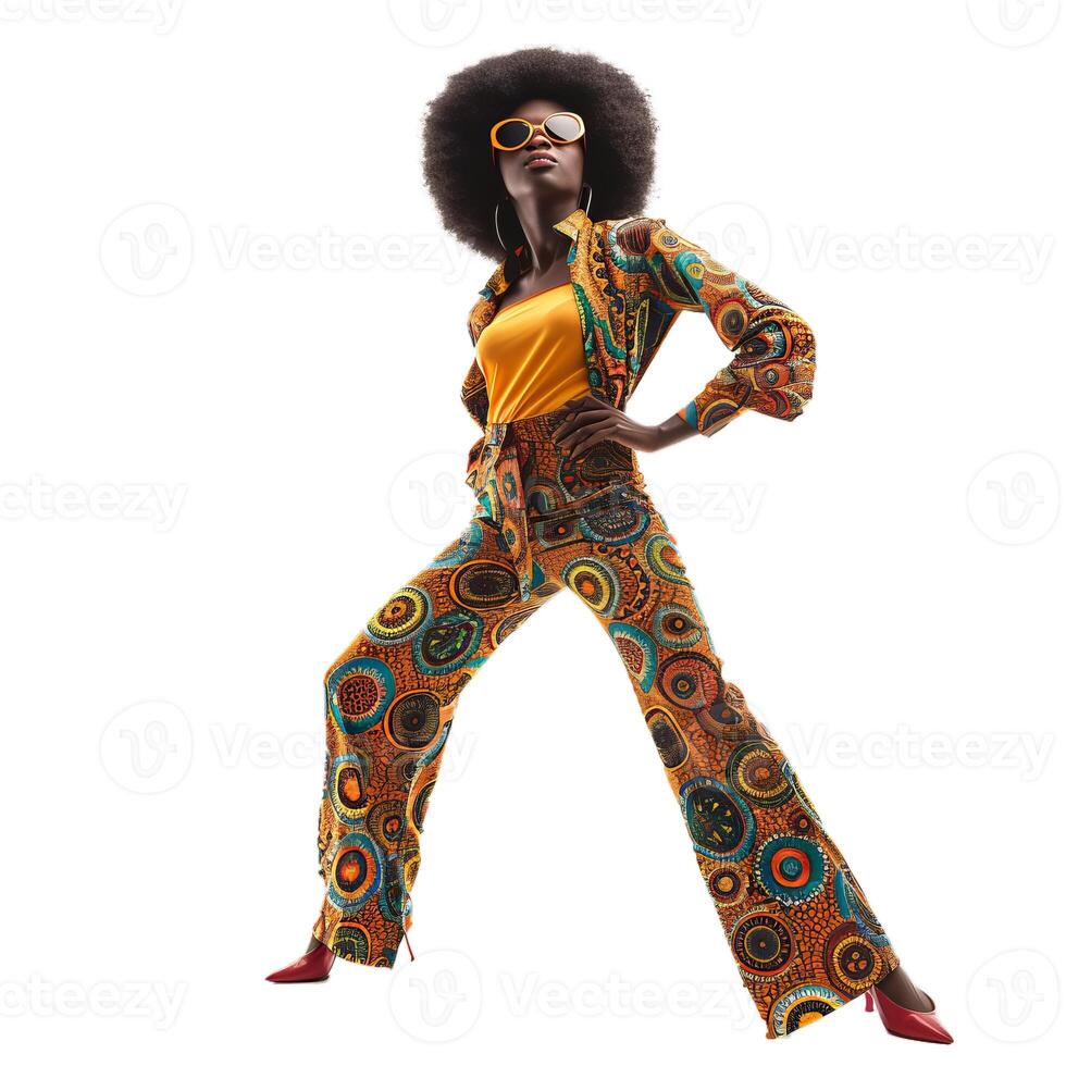 Stylish woman in retro fashion pose photo