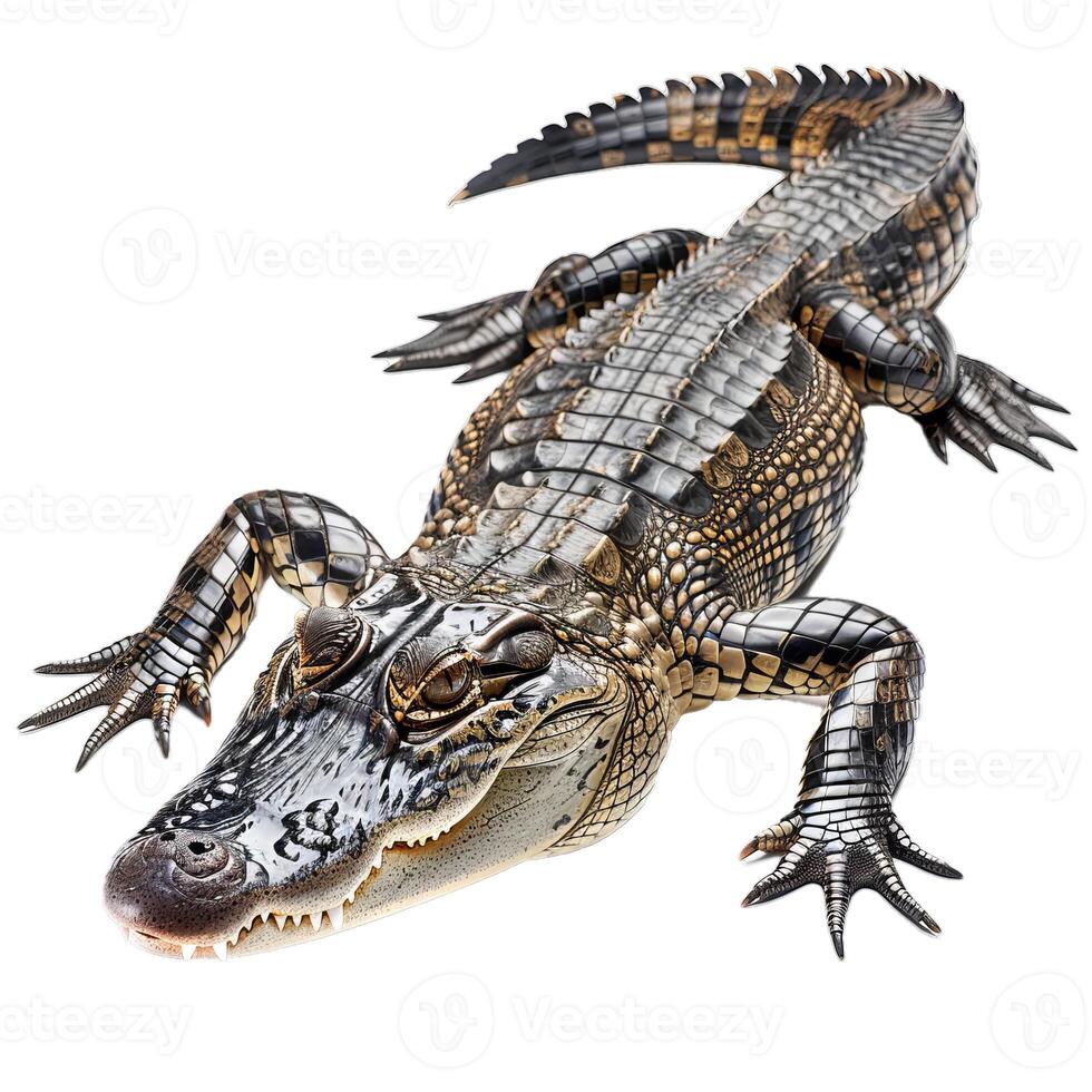 Isolated crocodile on transparent background photo