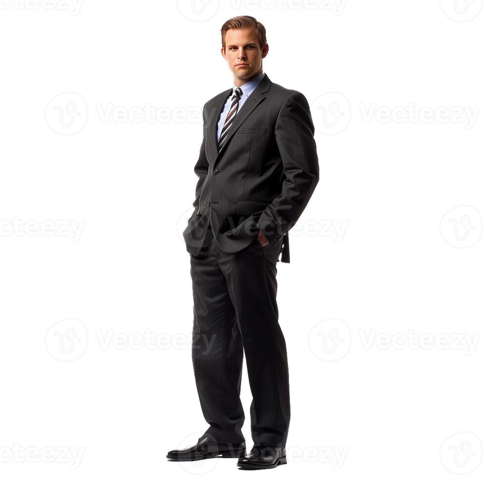 Confident businessman standing isolated on transparent background photo