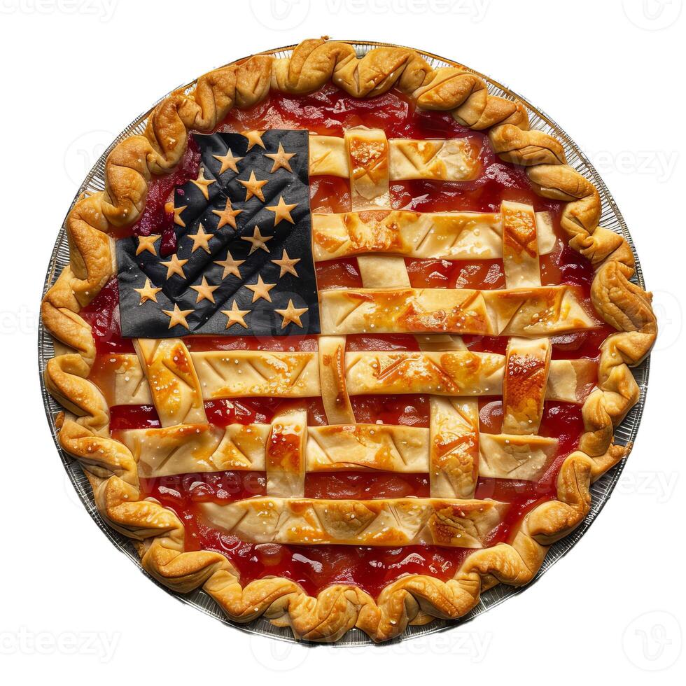 Patriotic american flag pie on transparent background photo