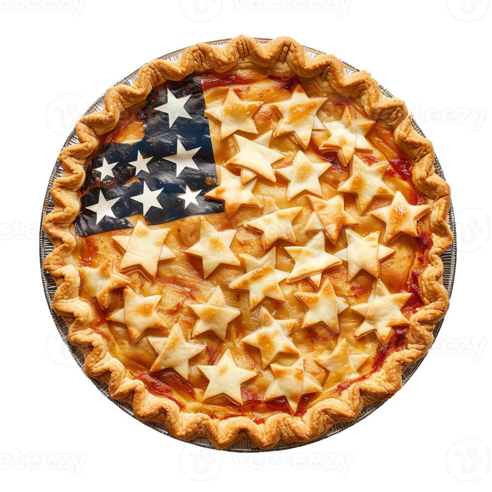 Delicious american flag pie celebrating independence day photo
