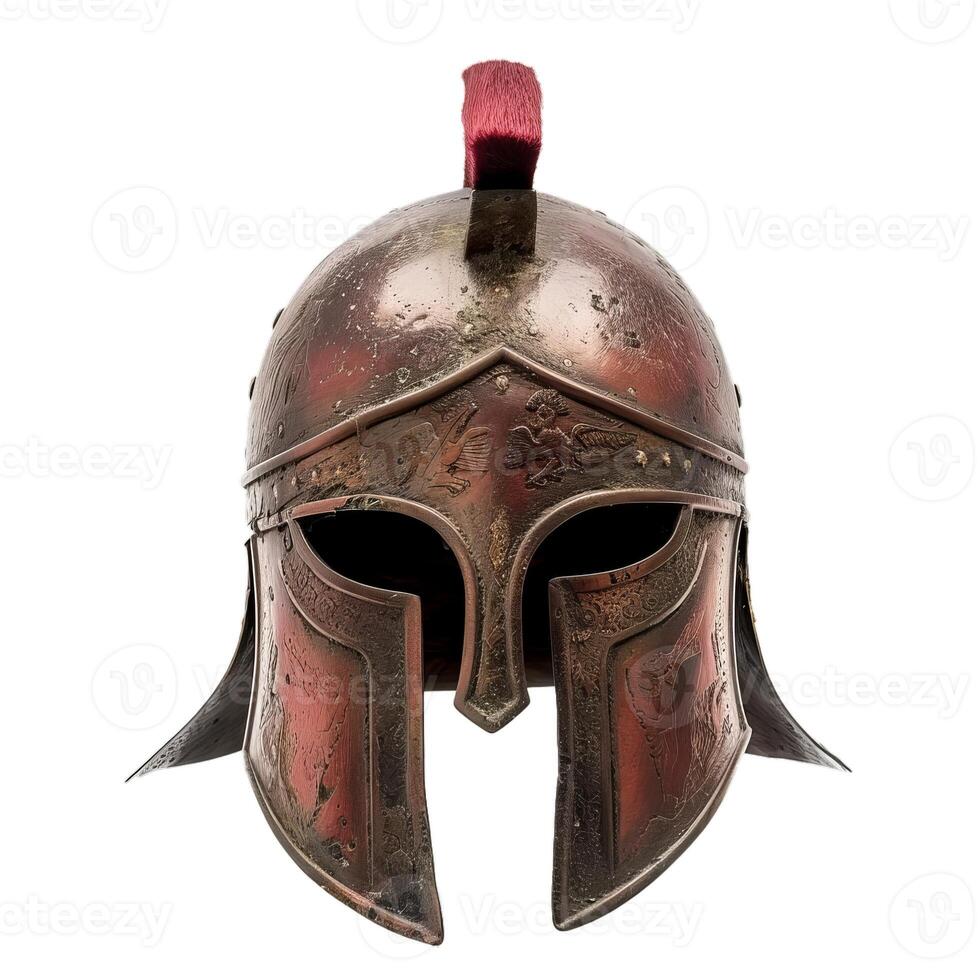 Ancient spartan helmet on transparent background photo