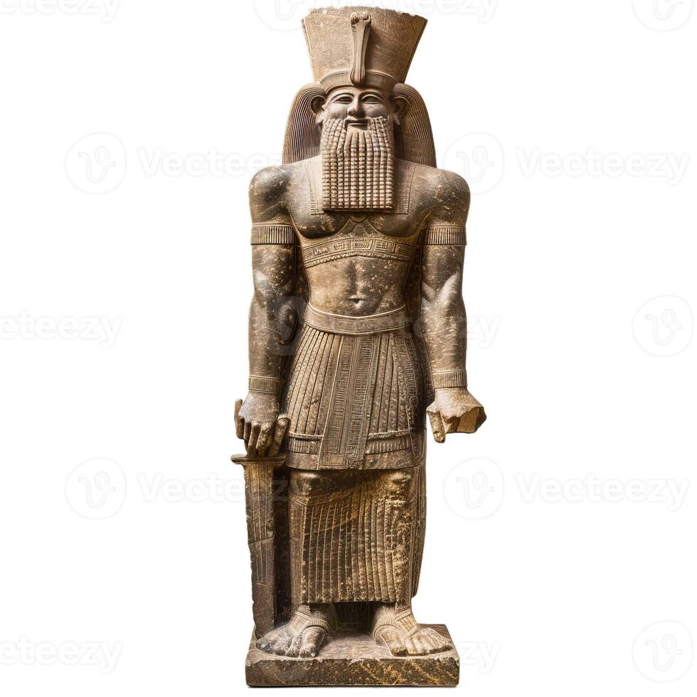 Ancient mesopotamian deity statue isolated on transparent background photo
