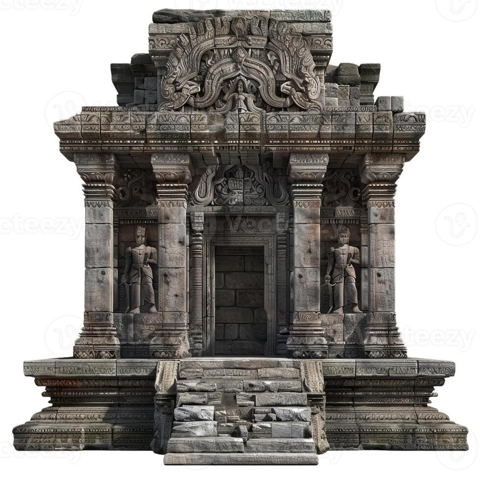 Stone carved ancient temple entrance photo