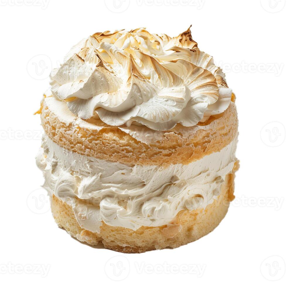Sumptuous lemon meringue pie on transparent background photo