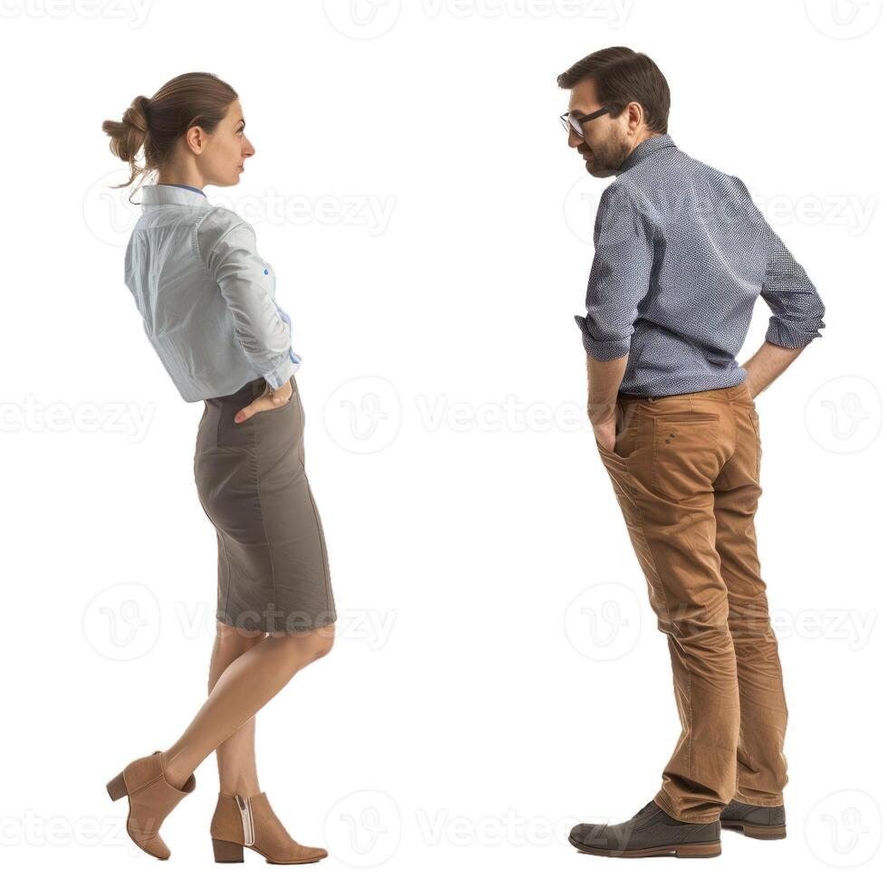 Corporate standoff, two colleagues in disagreement photo