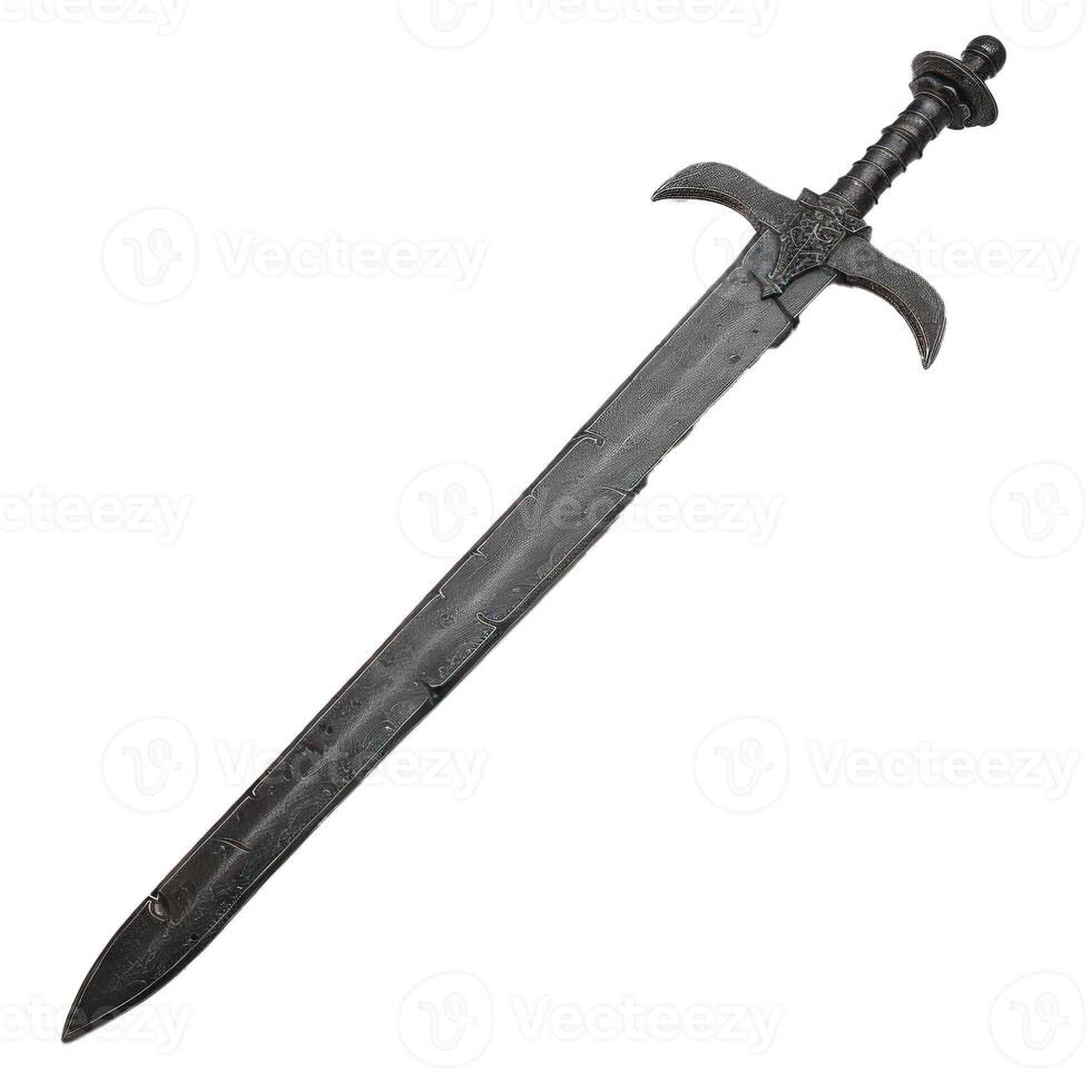 Medieval sword isolated on transparent background photo