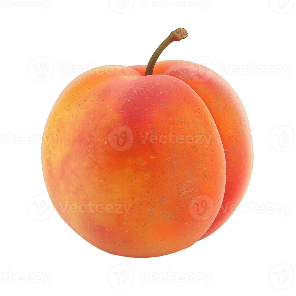 Fresh ripe peach isolated on transparent background photo