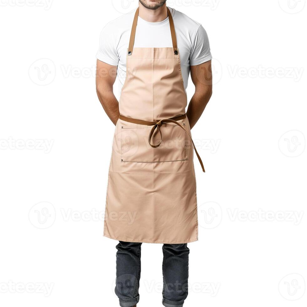 Professional chef wearing apron on transparent background photo
