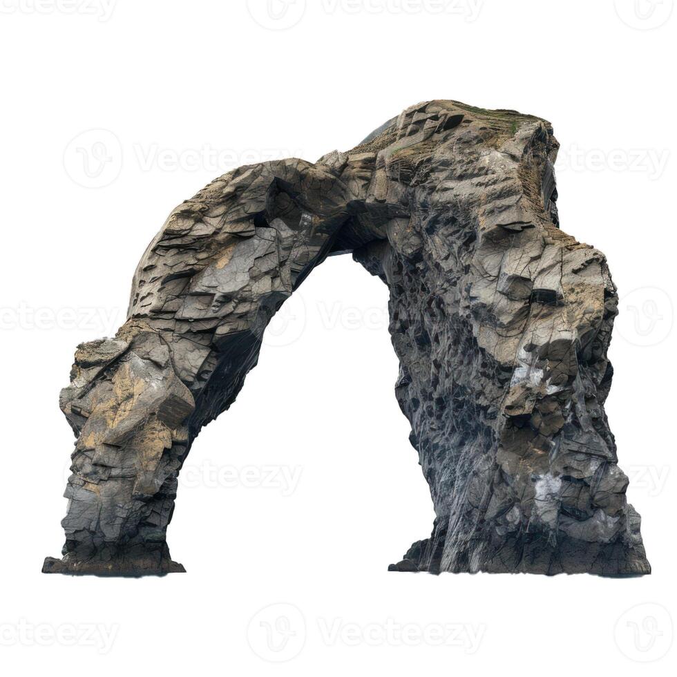 Natural arch forming a passage on a white background photo