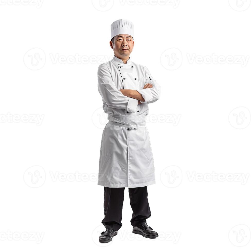Confident professional chef on transparent background photo
