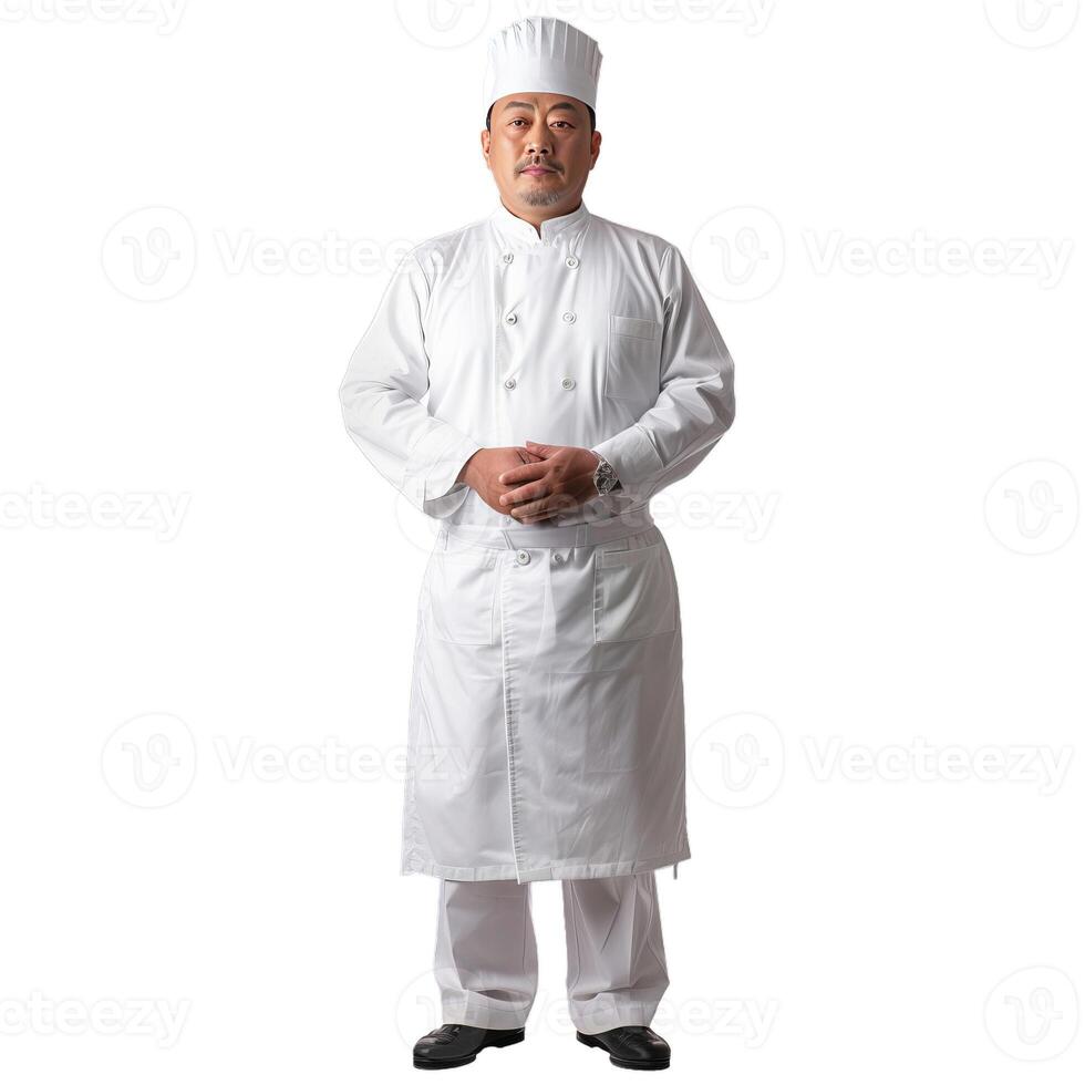 Professional chef posing on transparent background photo