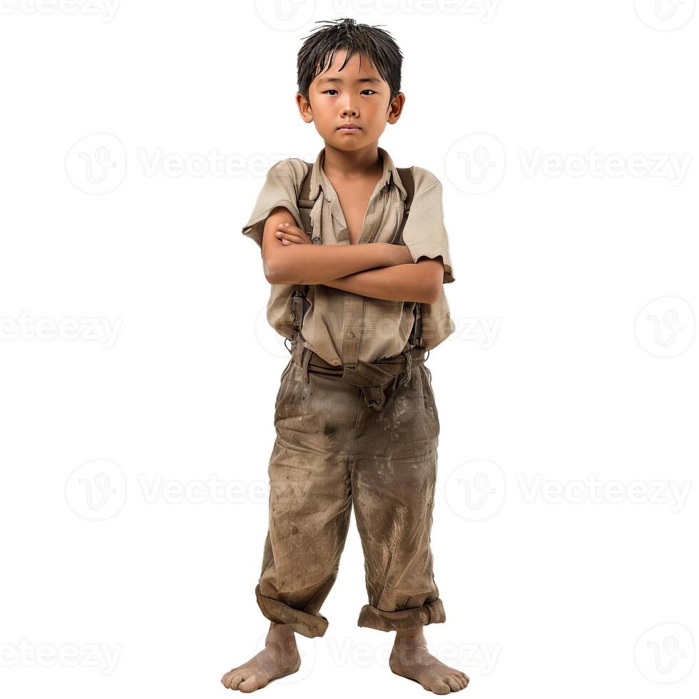 Confident young explorer on transparent background photo
