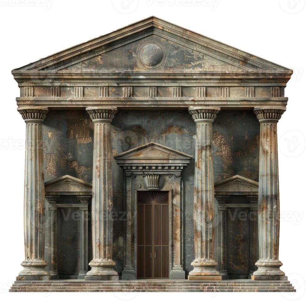 Old stone building with columns showing classical architecture photo
