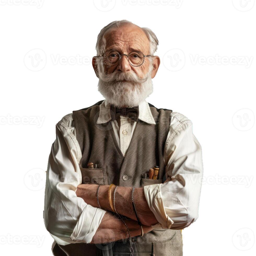Confident senior man with arms crossed photo
