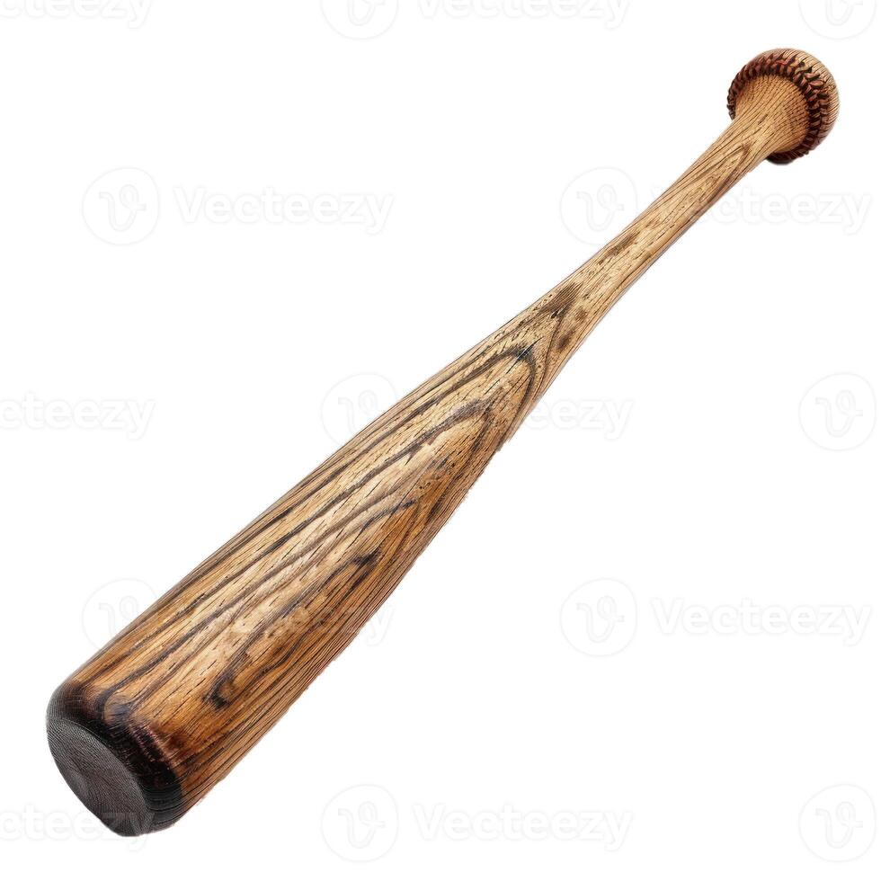 Wooden baseball bat isolated on white background photo