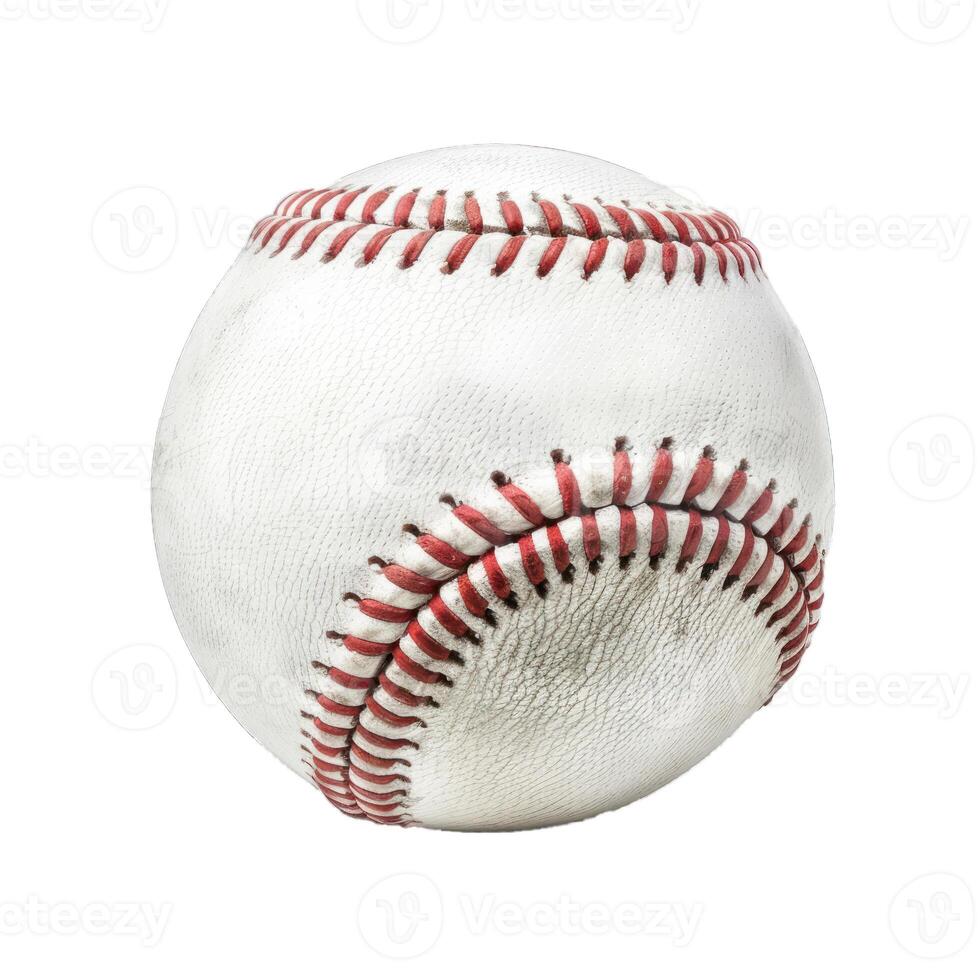 Worn baseball showing age and use from many games photo