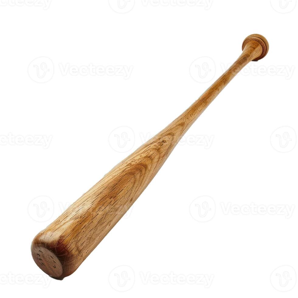 Wooden baseball bat isolated on transparent background photo