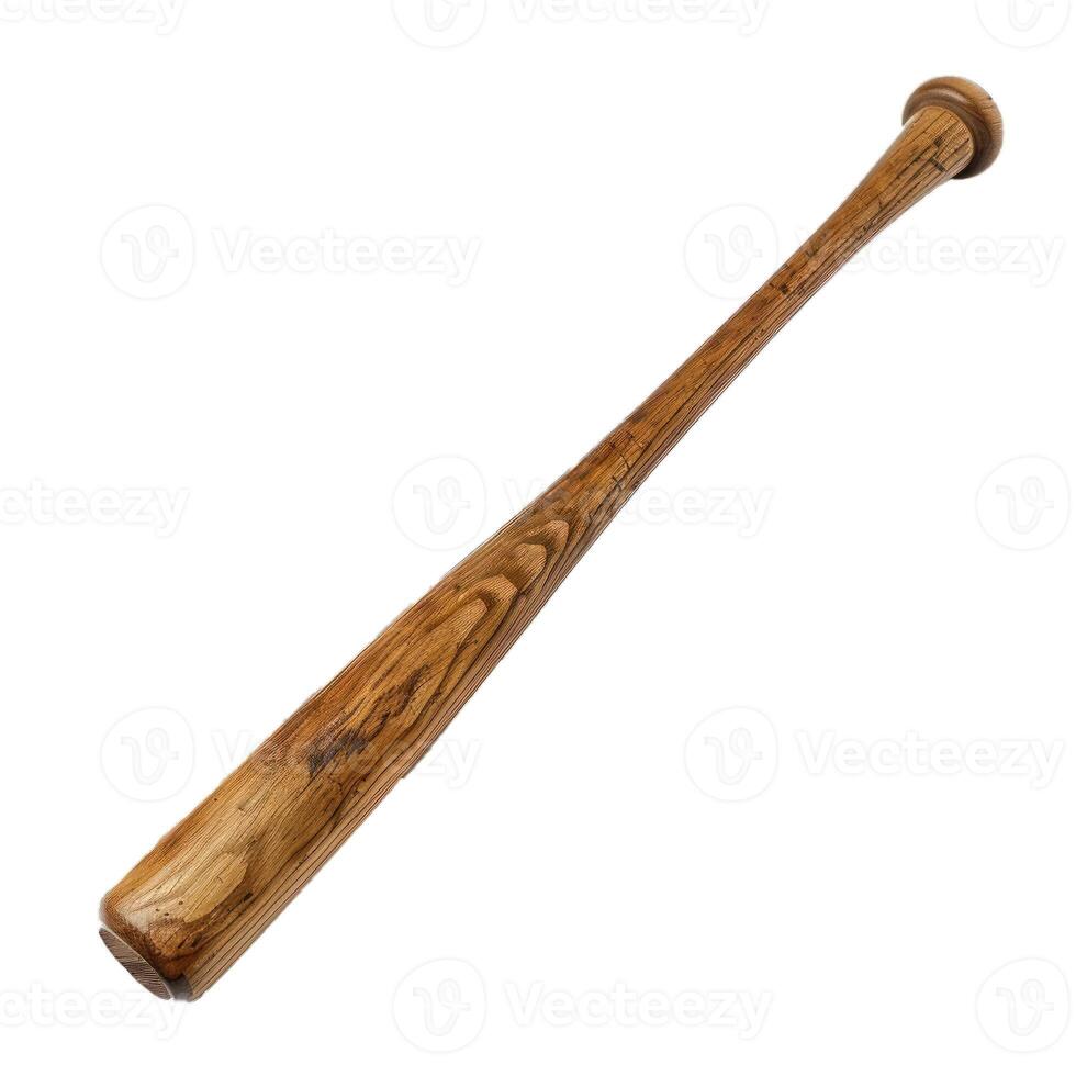 Wooden baseball bat isolated on transparent background photo