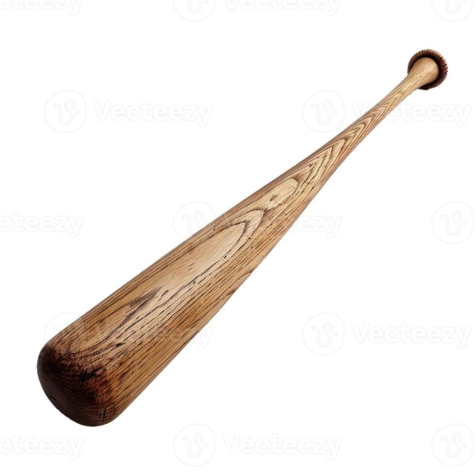 Wooden baseball bat isolated on transparent background photo