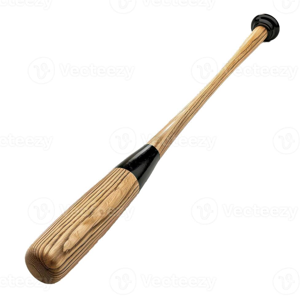 Wooden baseball bat isolated on white background photo