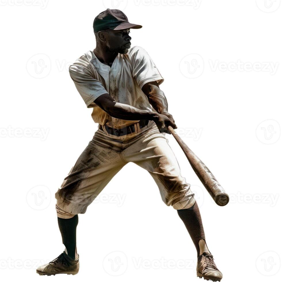 Baseball player in swing pose with clipping path photo
