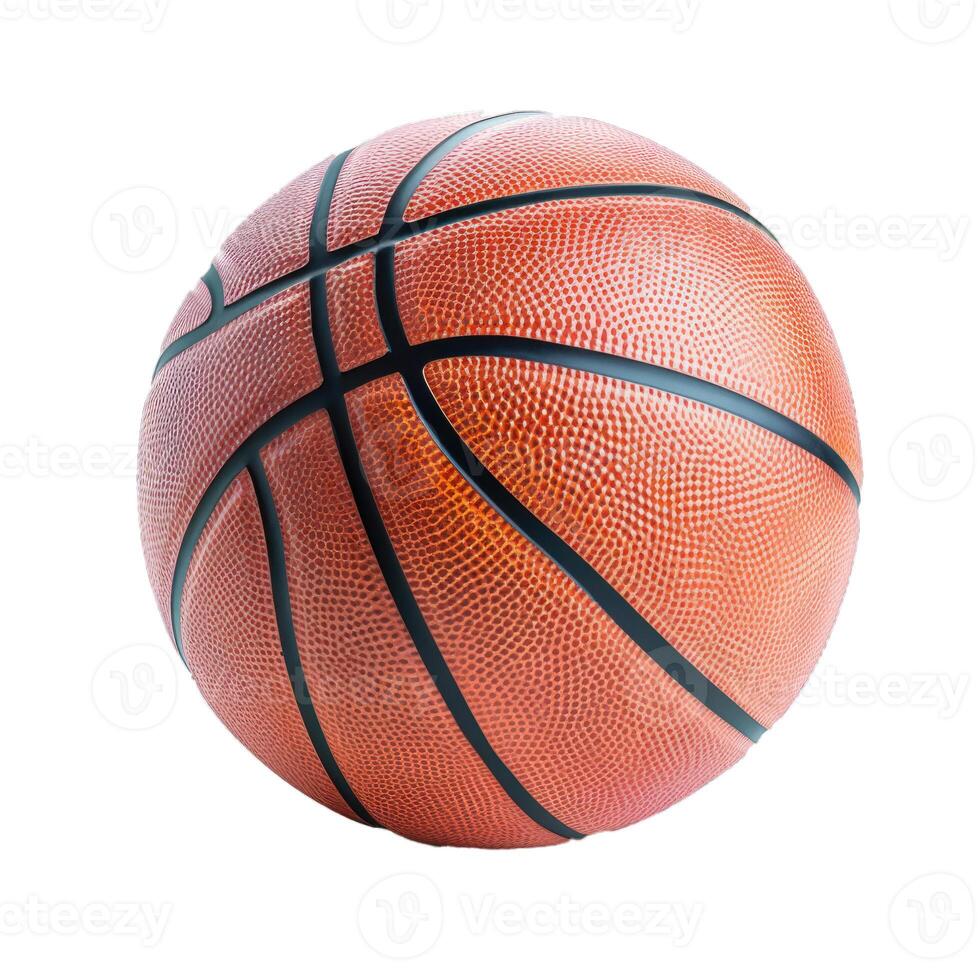 Basketball ball lying on white background photo