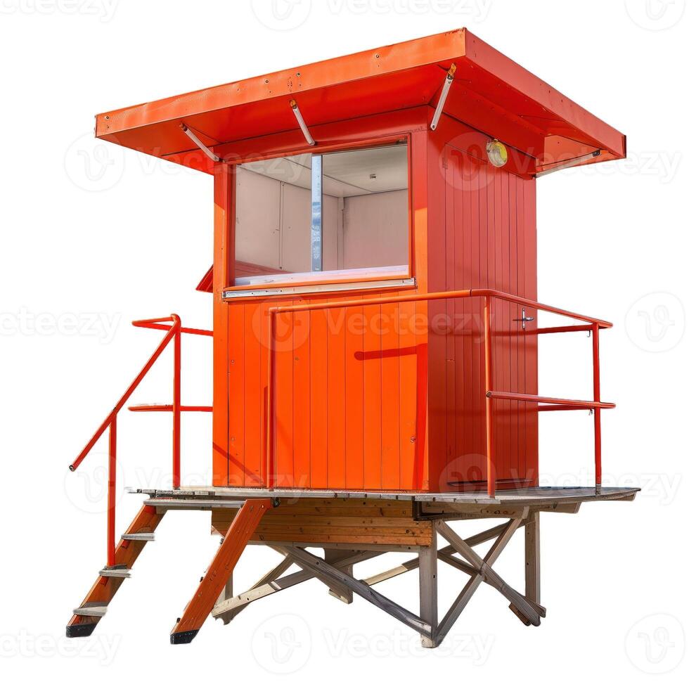 Colorful lifeguard tower isolated on transparent background photo