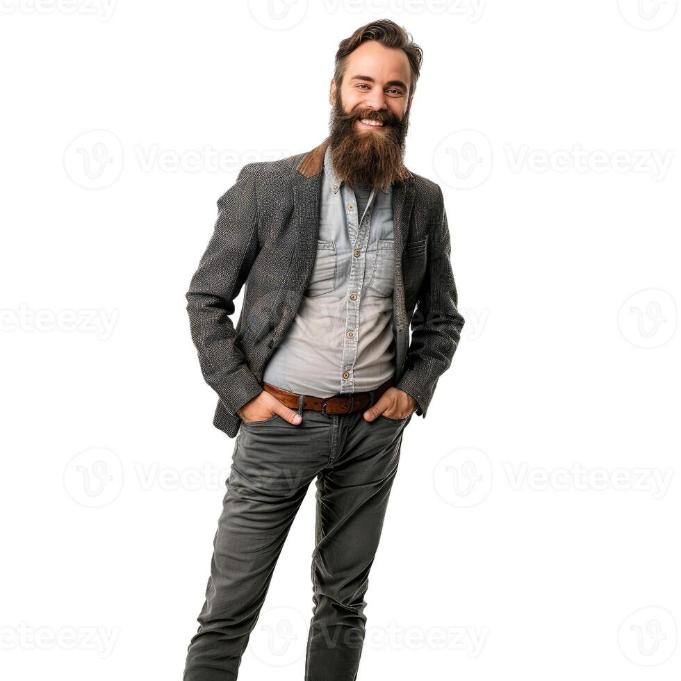 Confident young man smiling with transparent background photo