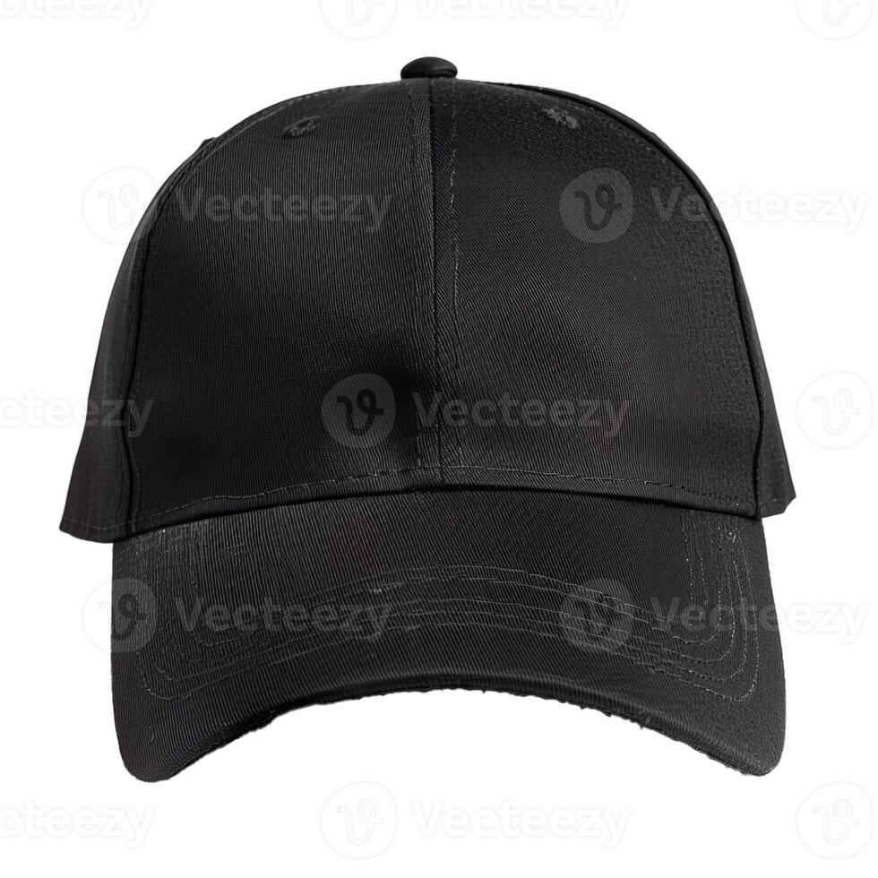 Black baseball cap on transparent background photo