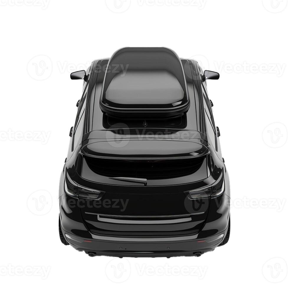 Black generic suv parked showing roof storage box photo