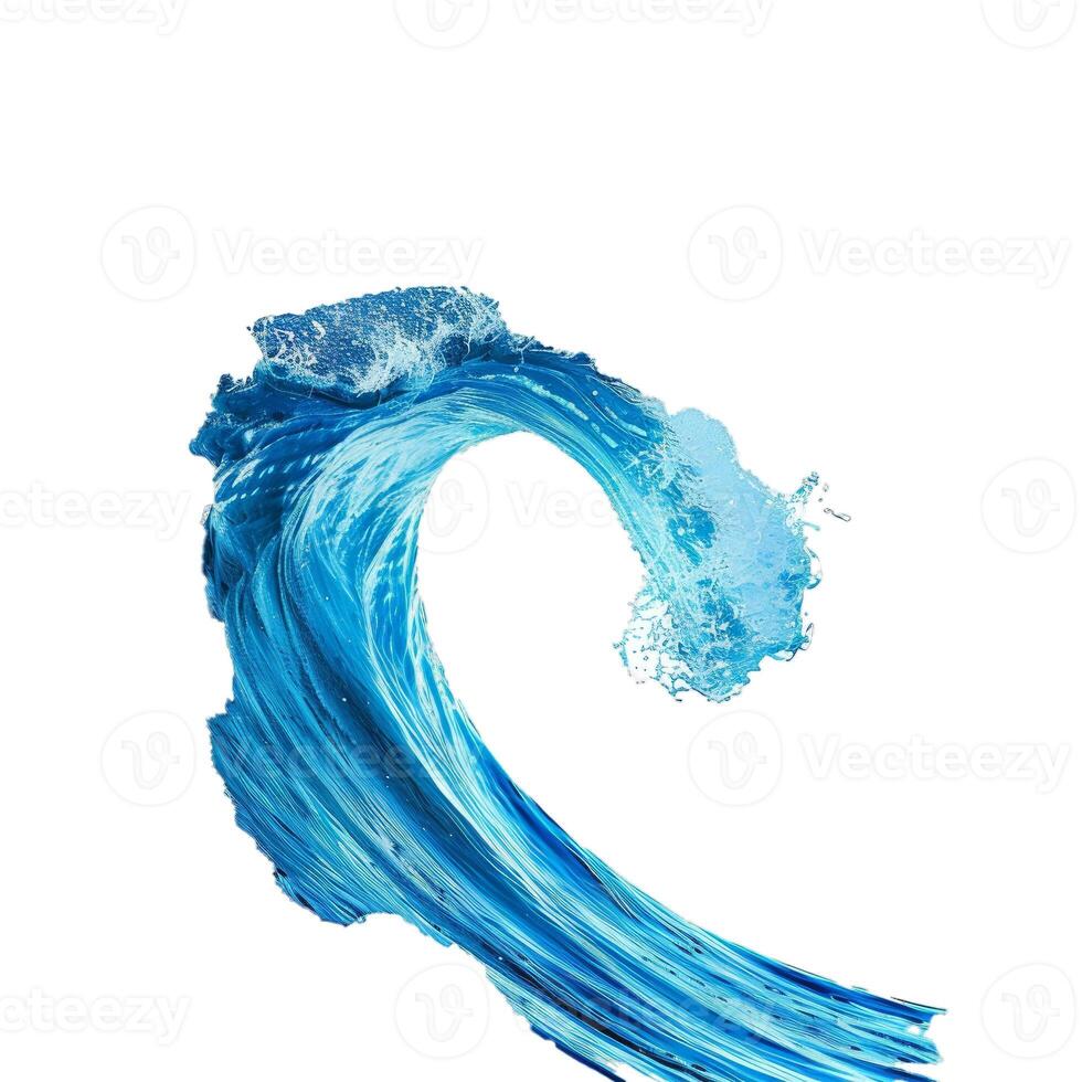 Dynamic blue water splash isolated on transparent background photo