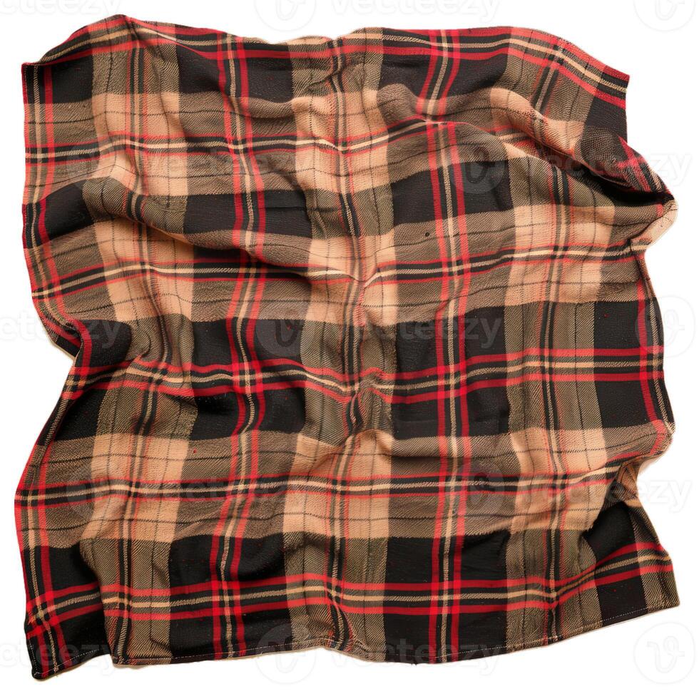 Checkered fabric texture lying flat with folds photo